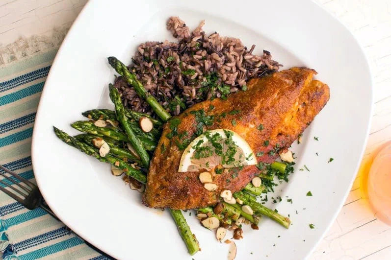 Crispy Pan-Fried Fish & Asparagus