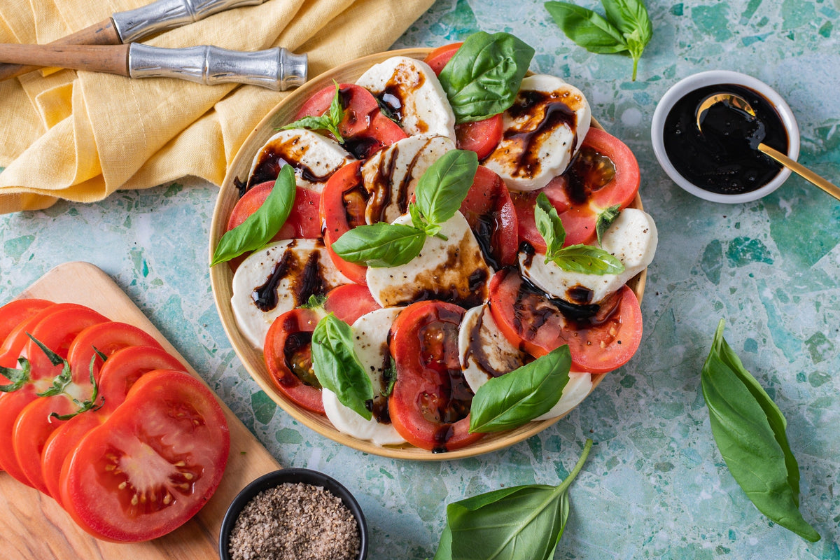 Caprese Salad gift crate with olive oil and Balsamic Vinegar