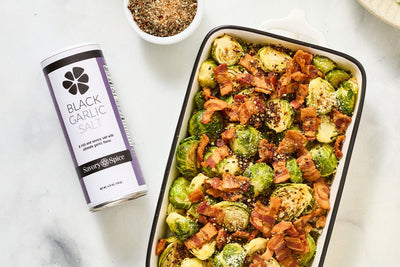 Maple Glazed Brussels Sprouts with Bacon & Walnut Oil