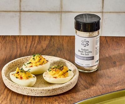 Truffle Salt and Horseradish Deviled Eggs