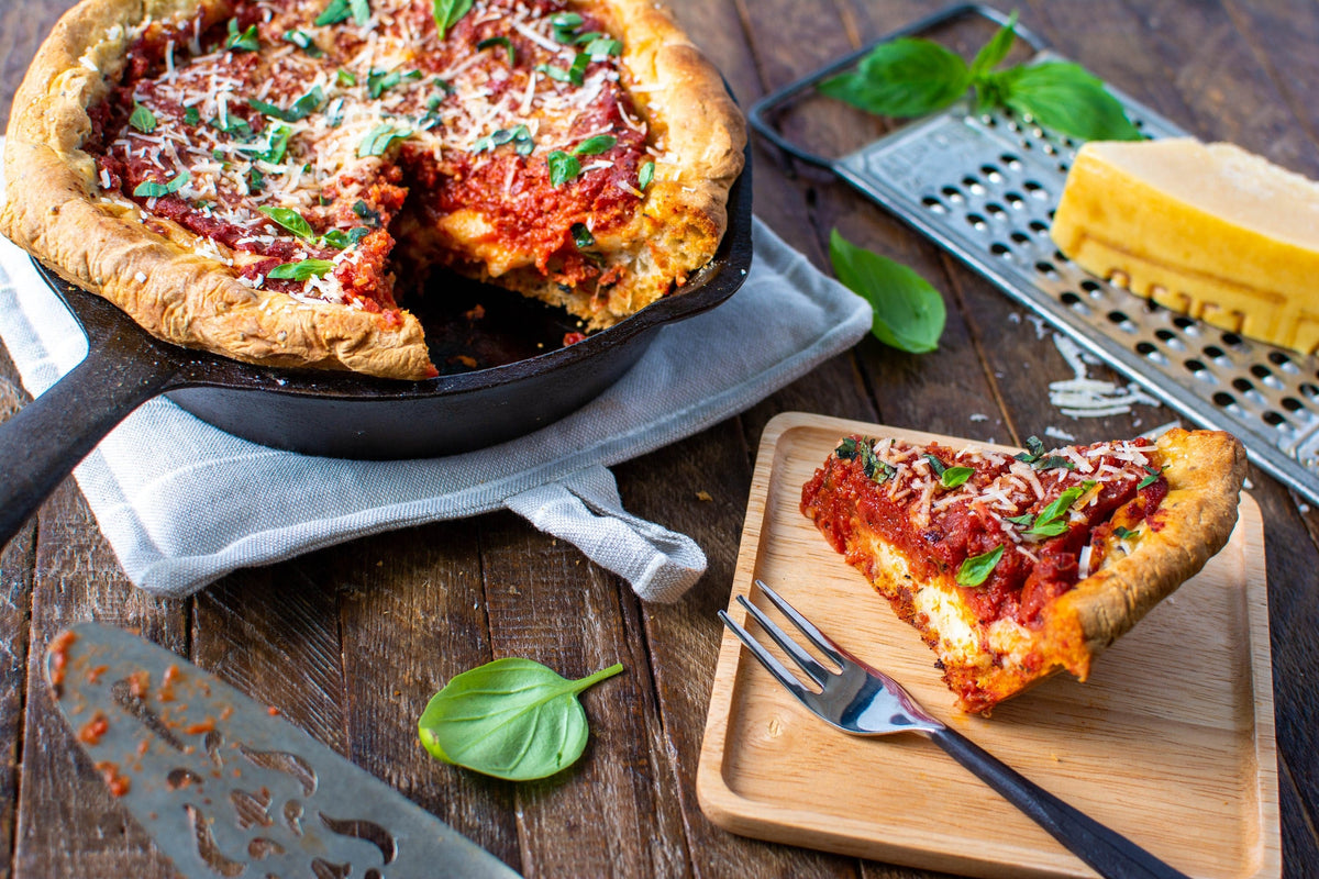 Easy Homemade Deep Dish Pizza Recipe With Sausage - On The Go Bites