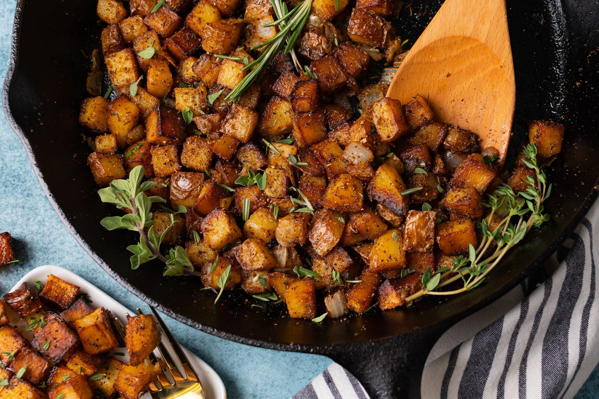 Crispy Smashed Potatoes with Bacon Vinaigrette. - Half Baked Harvest