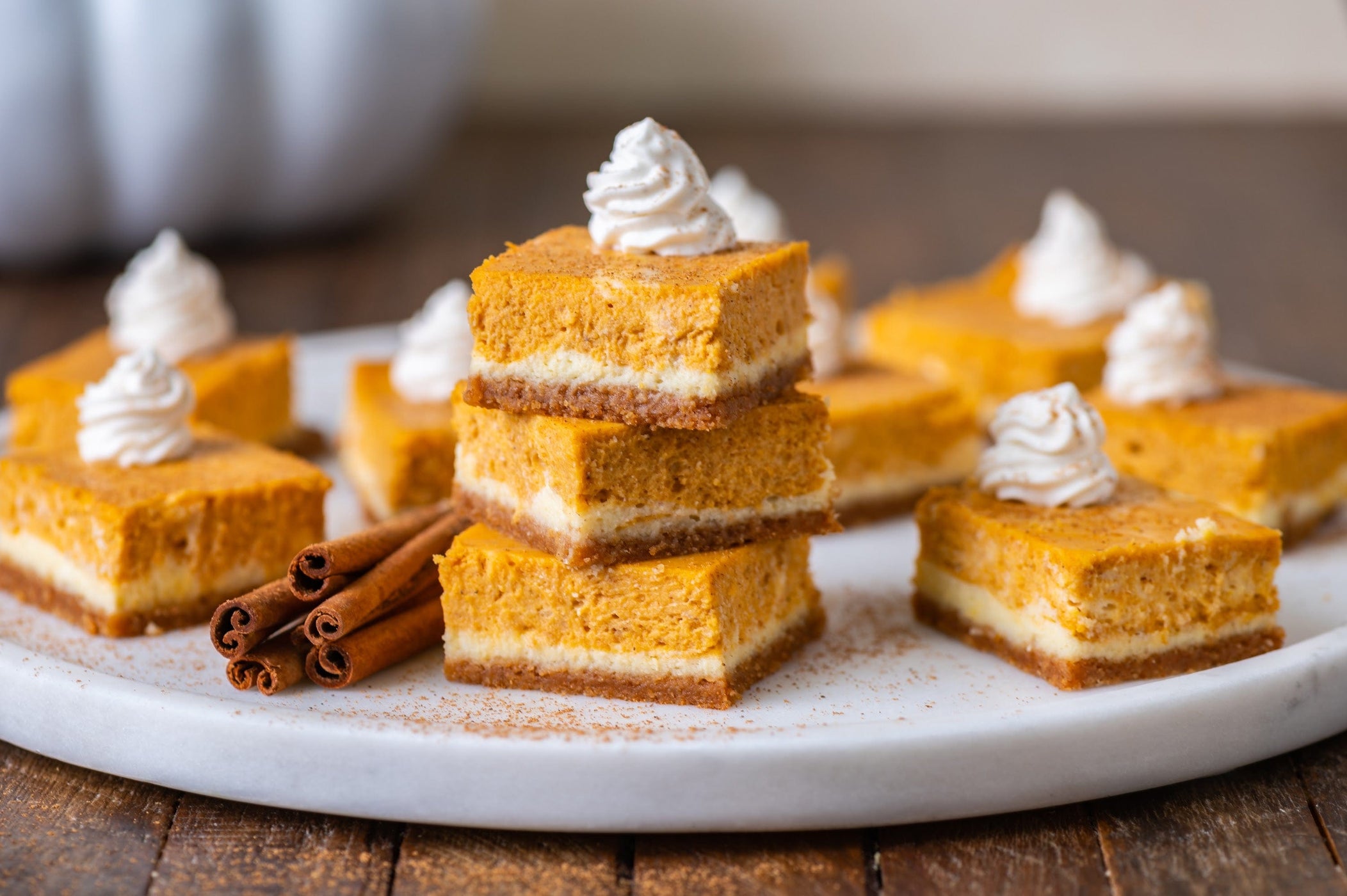 Pumpkin Cheesecake Bars Recipe | Savory Spice